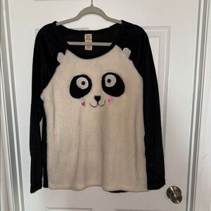 Faded Glory Black and White Long Sleeve lounge /sleep top L(12/14) EUC